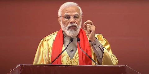 Turning career guru for a while, the Prime Minister also said that success never comes from comfort (Pic: Express)