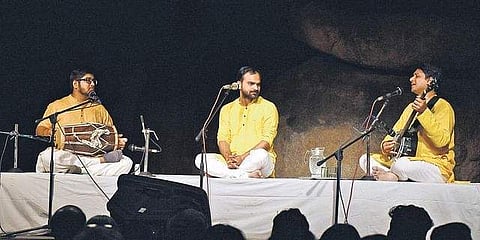 File photo of Himanshu Bajpai (centre) | Pic: TNIE