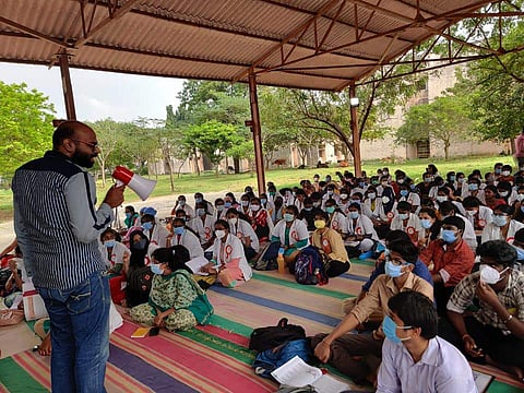 Students during protest