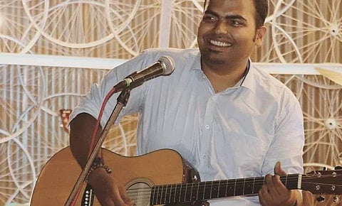 Chinmaya on the guitar | (Pic: Chinu N Strings)