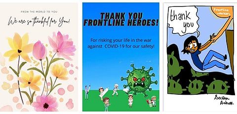 Some of the cards created by the children for Project Joy | Pics: Vedika Agarwal