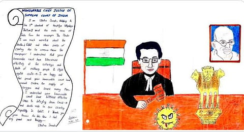 The letter and drawing | Pic: Twitter