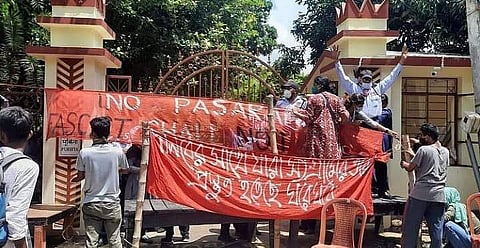 Students earlier at the protest site (File Photo) | Pic: Sourced