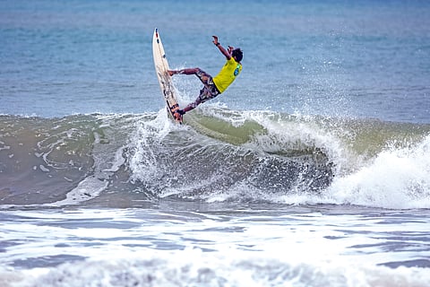 A surfer trying an aerial move | Pic: Surf Turf