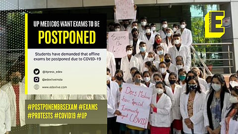 UP Medical students in protest (Pic:Edexlive)