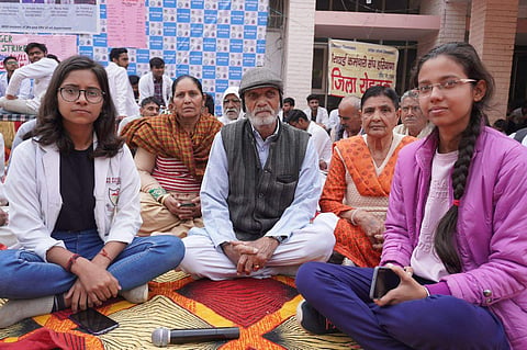 PGIMS students' protest against Haryana bond policy | (Pic: Akash Mehra)