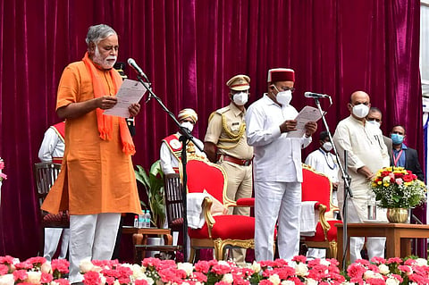 File photo of Minister BC Nagesh during the oath taking ceremony | (Pic: Express)