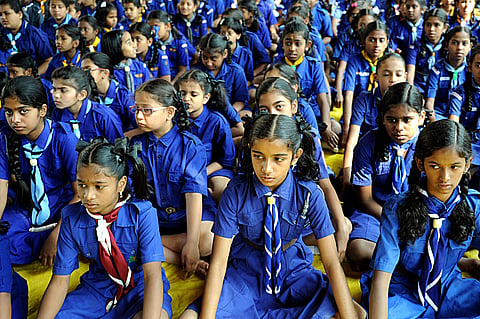 Members of the Bharat Scouts and Guides in a school | Image for representational purpose only | (Pic: Express)