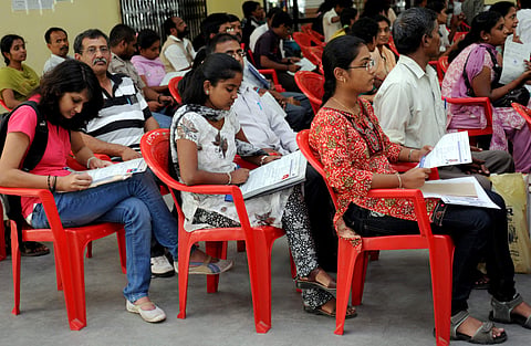 Students at an exam centre | Image for representational purpose only | (Pic: Express)
