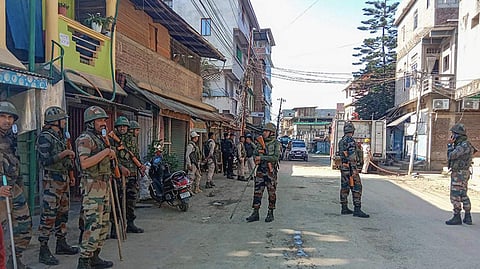 File picture of photo from violence in Manipur 