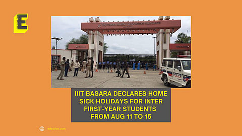 IIIT Basara declares home sick holidays for inter first-year students  from August 11 to 15 | (Pic: EdexLive)