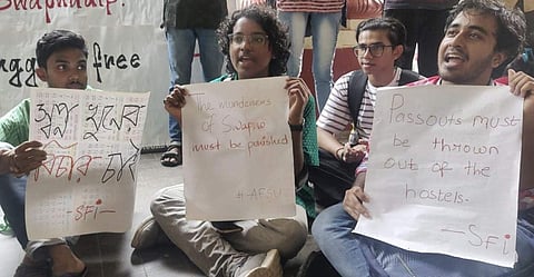 Glimpse from the protest | (Pic: Arts Faculty Students' Union, Jadavpur University)