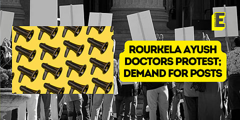 Rourkela AYUSH doctors protest; demand for posts | (Pic: EdexLive)