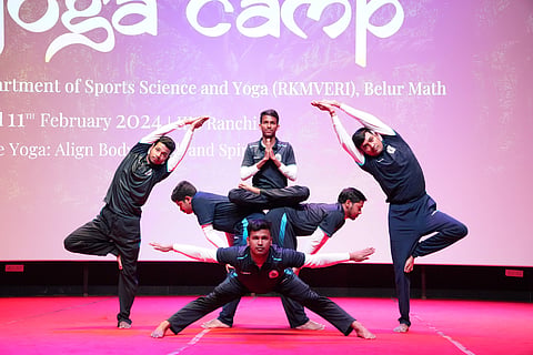 Scene from the yoga camp | (Pic: IIM Ranchi)