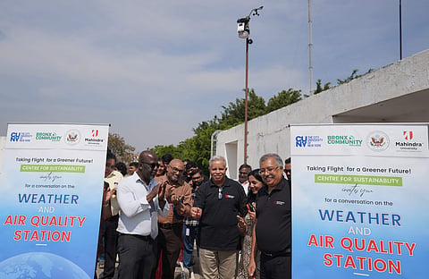 Weather and Air Quality Station installed at Mahindra University | (Pic: Mahindra University)