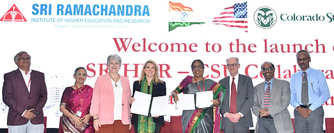 During the MoU signing ceremony | (Pic: SRIHER)