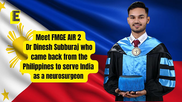 FMGE AIR 2 Dr Dinesh Subburaj came back from the Philippines to serve ...