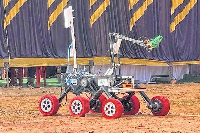 Prototype Mock Mars Rover Students of FISAT develop Agrobot and Mars rover prototypes