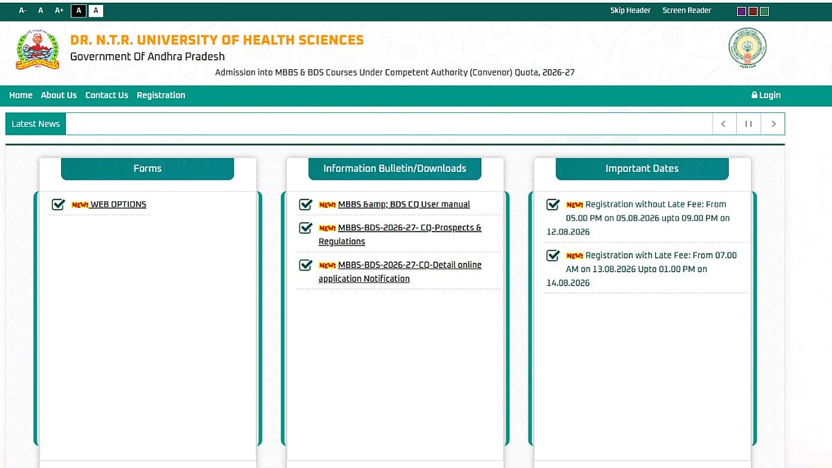 NTRUHS AP NEET UG BDS Web Options 2026 Released: Check schedule and key instructions