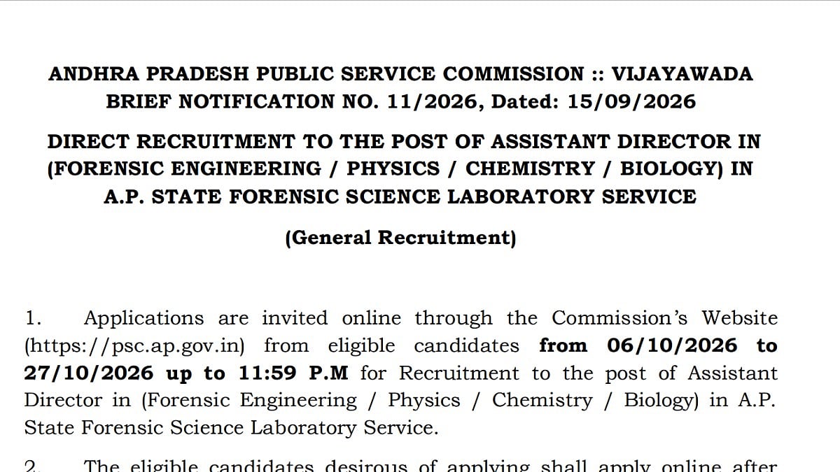 APPSC Assistant Director Recruitment 2026: 8 Posts Available