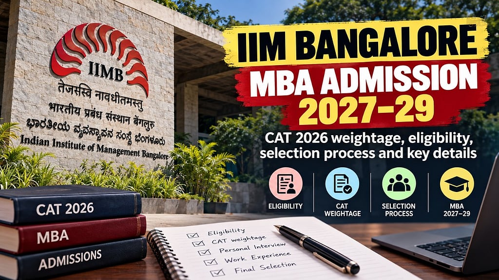 IIM Bangalore MBA Admission 2027: CAT Weightage, Selection Rules