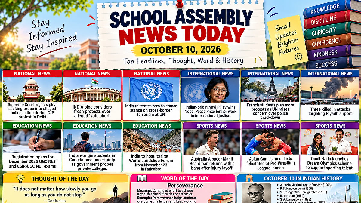 School Assembly Highlights: Top News, Thought & History - Oct 10, 2026