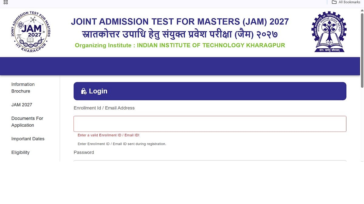 IIT JAM 2027 application form closes tomorrow at jam.iitkgp.ac.in