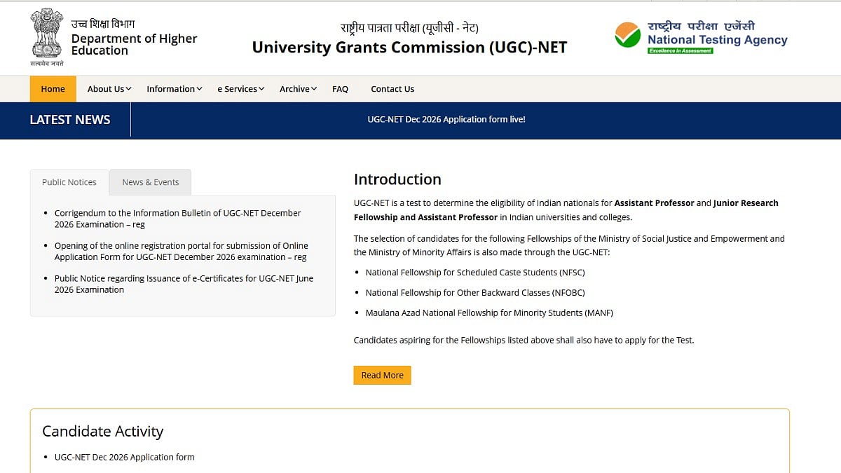 UGC NET December 2026 Registration Ends Oct 28; Late Fee Dates