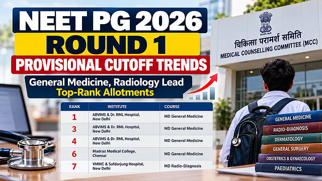 NEET PG 2026 Round 1 Cutoff Trends: Top Branch Allotment Ranks