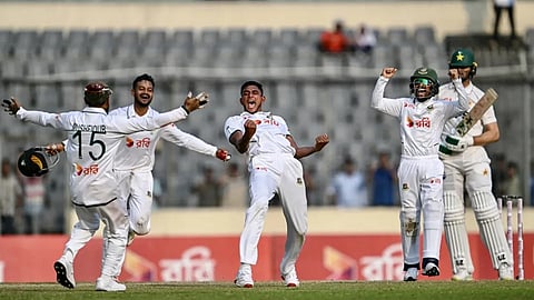 Celebration of Bangladesh Players After Beating Pakistan in the First Test