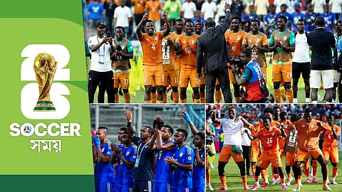Collage of Photos from the End of the Curacao vs Ivory Coast Match