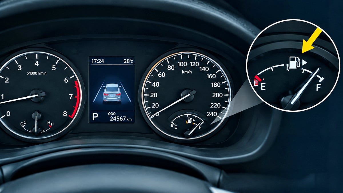 শুধুই জ্বালানির পরিমাপ নয়, গাড়ির Fuel Gauge-এ থাকা ছোট্ট তির চিহ্নের আসল কাজ কী জানেন?