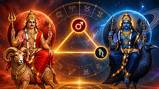 মঙ্গল শনির ত্রিকোণ যোগ গঠন করছে