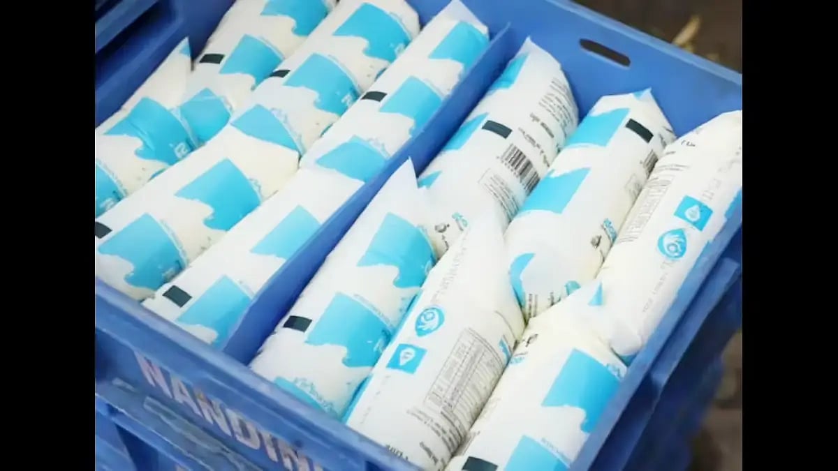 Blue milk packet