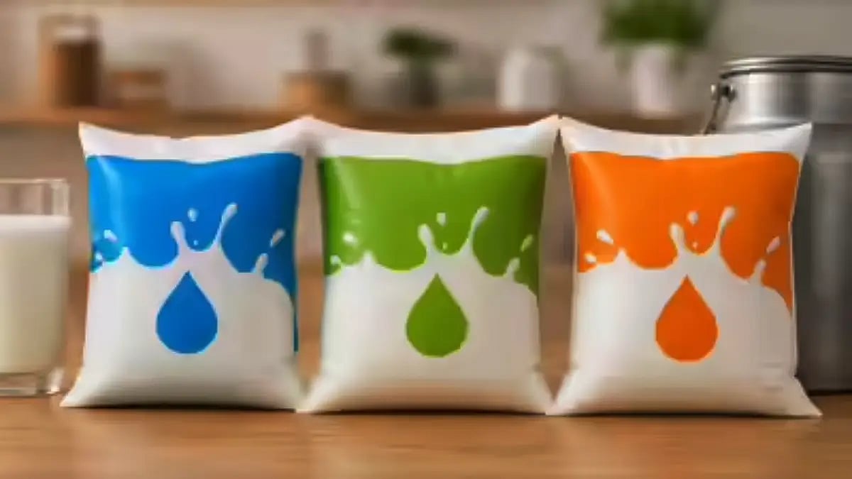 Different types of milk packets