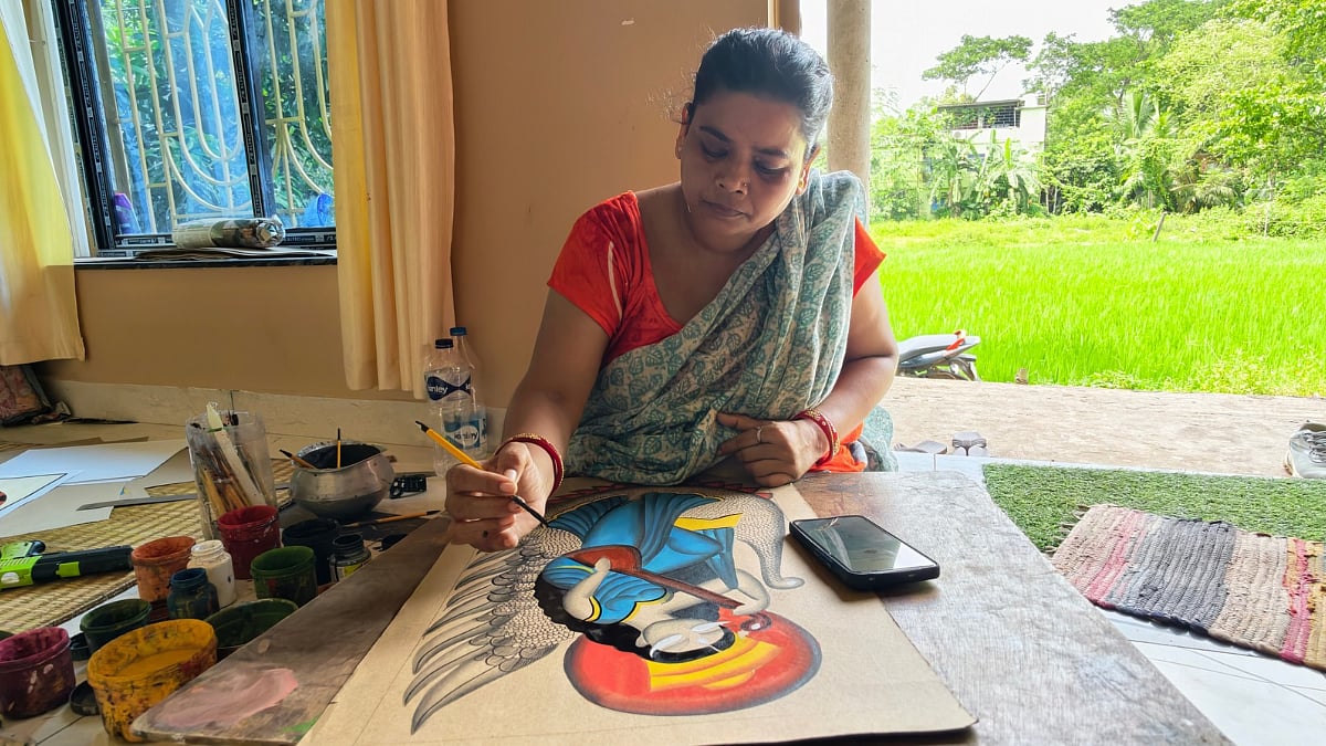 Patachitra making at pingla 