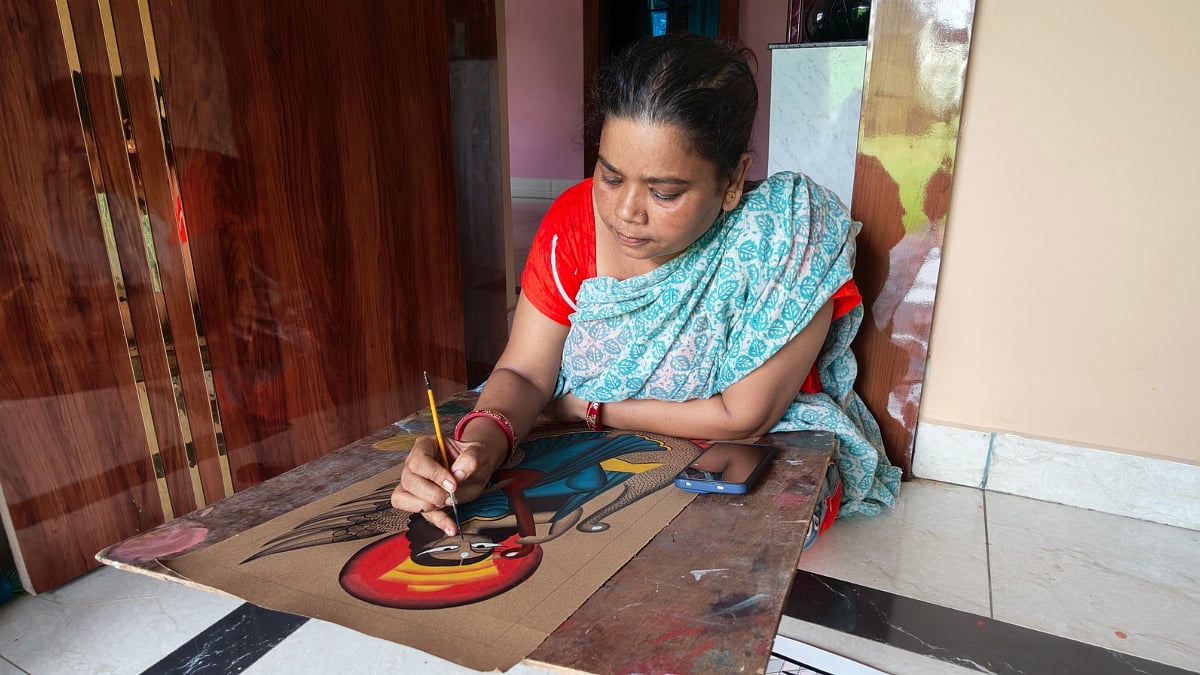 Patachitra making at pingla 