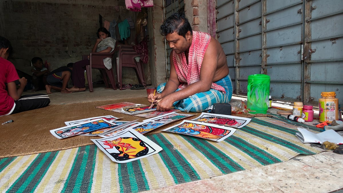 Patachitra making at pingla 
