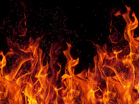 Fire In Rice Farm