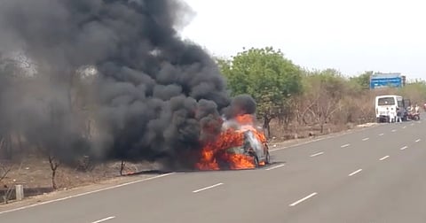 burning car