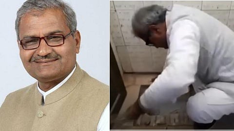 भाजपा खासदाराने स्वत: साफ केलं कोविड सेंटरमधील शौचालय