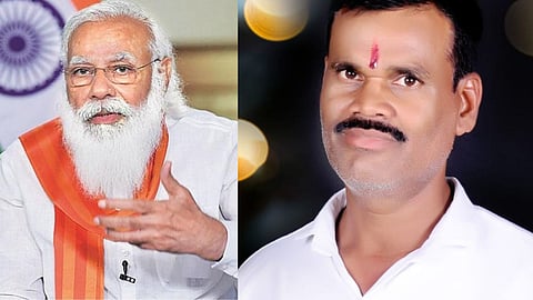 PM Modi and Farmer Waghmare