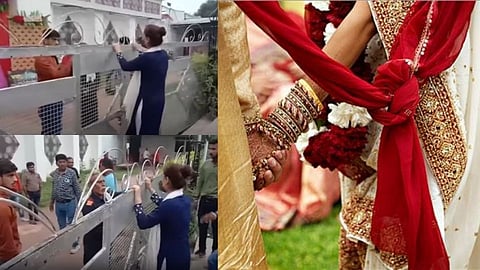 "एकदा माझ्याशी बोल, बाबू.."; प्रियकराचं लग्न सुरू असताना हॉलबाहेर तरुणीचा गोंधळ 
