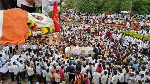 "अमर रहे.. अमर रहे, आबासाहेब अमर रहे'च्या घोषणांनी आबांना अखेरचा लाल सलाम
