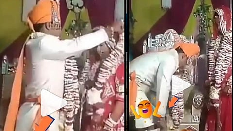 वरमाला घालताना निसटली नवरदेवाची पँट; नवरीलाही झालं हसू अनावर