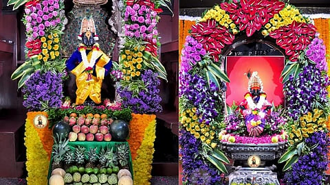 गोकुळाष्टमीनिमित्त फळा-फुलांनी सजले विठ्ठल-रुक्‍मिणी मंदिर !