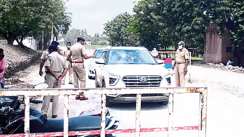 Police took action against a salesman harassing citizens on road at Shanishinganapur  