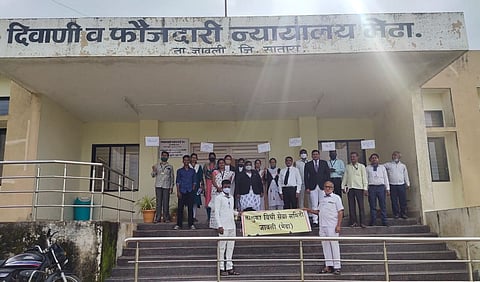 मेढा येथे "स्वातंत्र्याचा अमृत महोत्सव"  कार्यक्रमाची तालीम