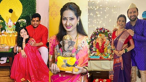 Ganesh Festival 2021 : मराठमोठ्या कलाकारांच्या घरचा बाप्पा; पाहा फोटो 
