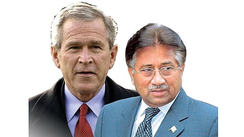 George Bush and Pervez Musharraf